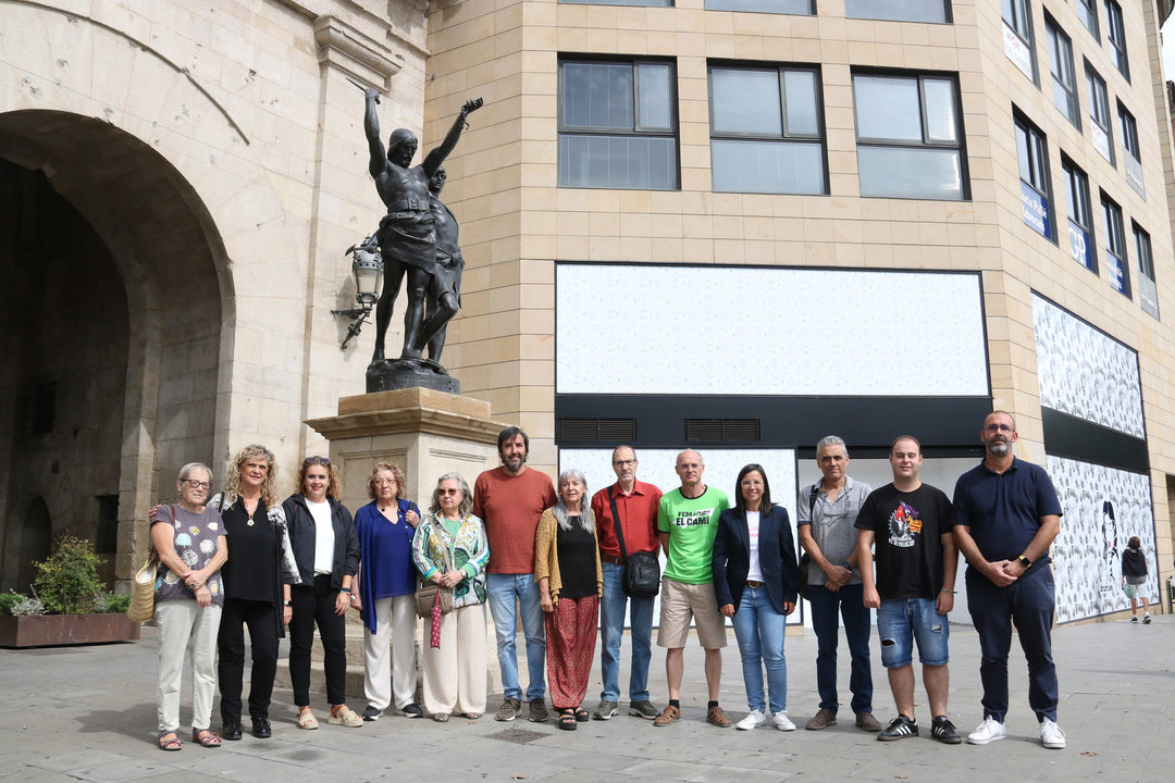 Imatge dels organitzadors de la manifestació de la Diada a Lleida. Foto: ACN