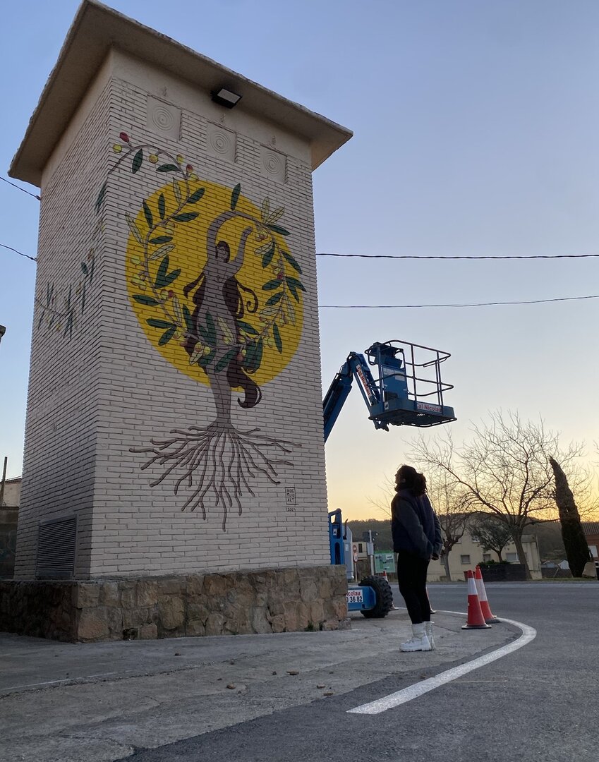 Imatge del mural de Cervià de les Garrigues. Foto: Cedida per Endesa